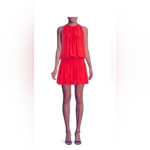 Ramy Brook Cherry Red Paris Blouson Dress XXS